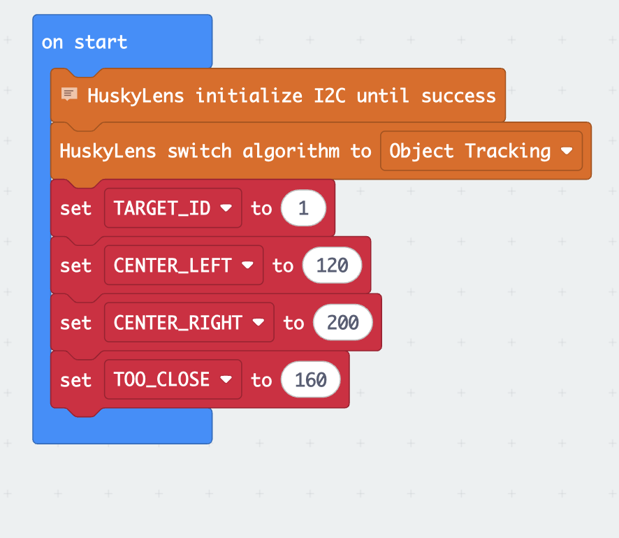 Start the camera MakeCode blocks